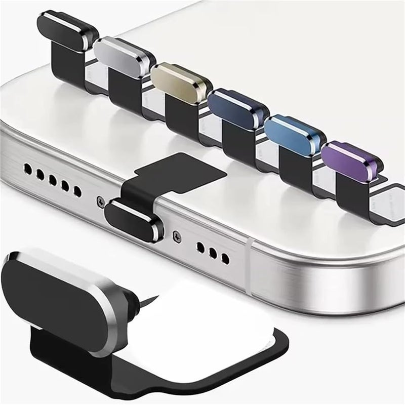 Silver USB C Dust Plug 15pcs Self Adhesive Metal Type C Port Protectors for Tablets Smart Phones - Image 2